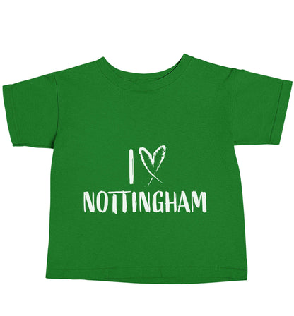 I love Nottingham green baby toddler Tshirt 2 Years