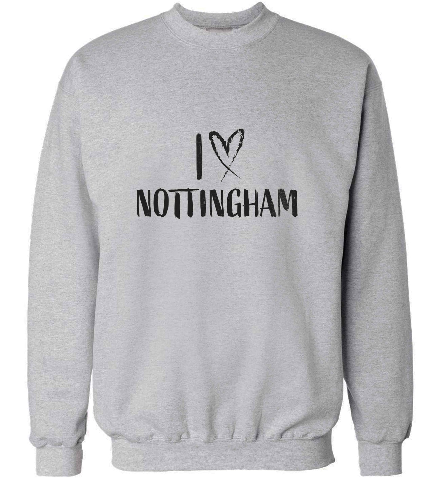 I love Nottingham adult's unisex grey sweater 2XL