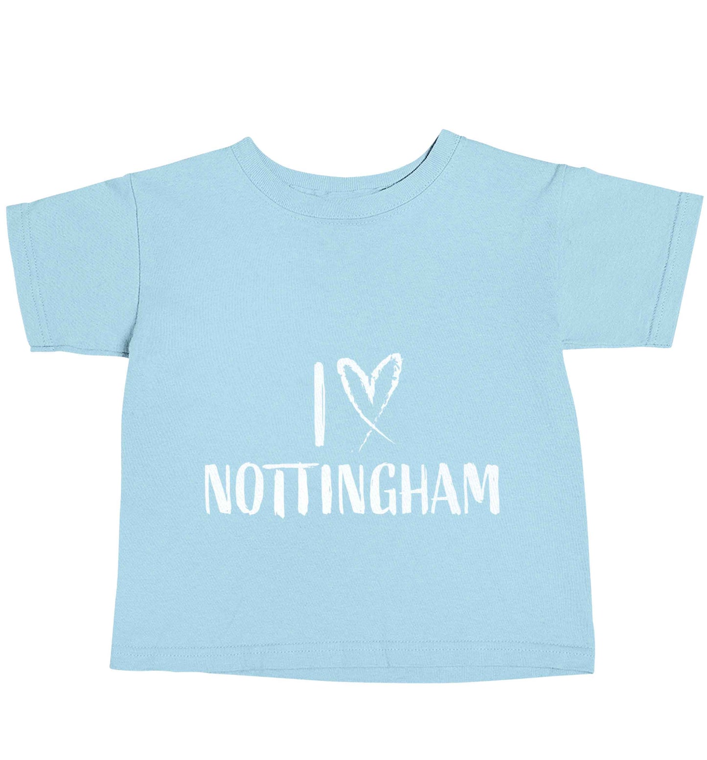I love Nottingham light blue baby toddler Tshirt 2 Years