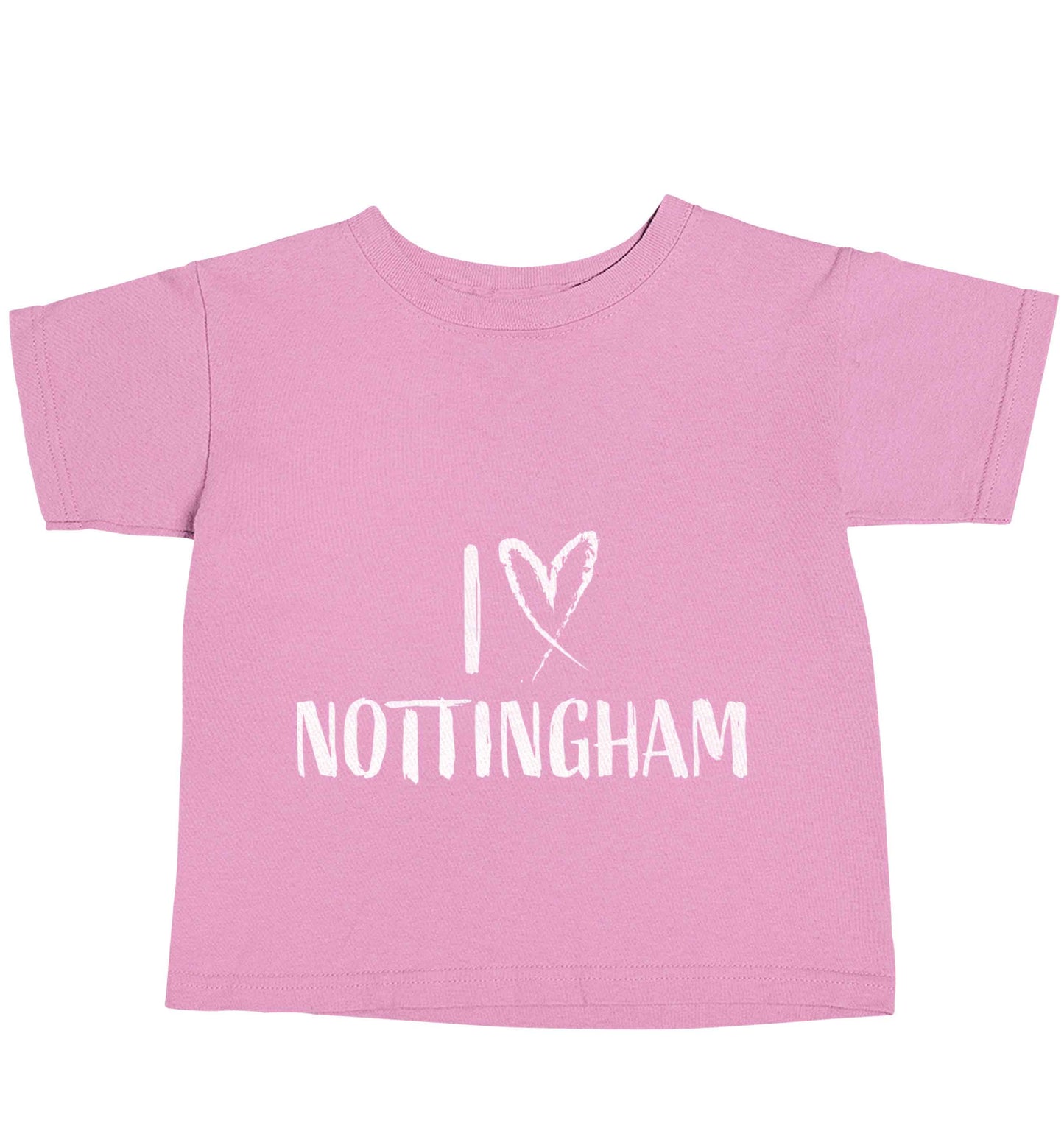 I love Nottingham light pink baby toddler Tshirt 2 Years