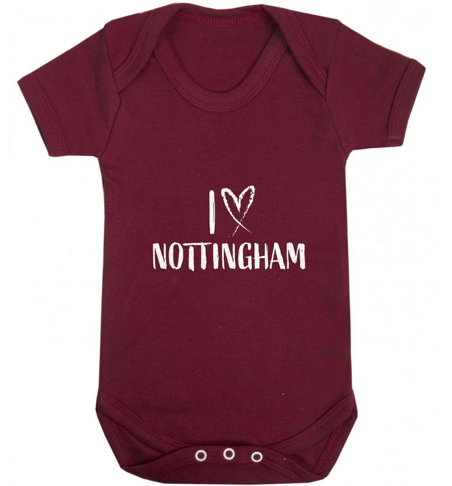 I love Nottingham baby vest maroon 18-24 months