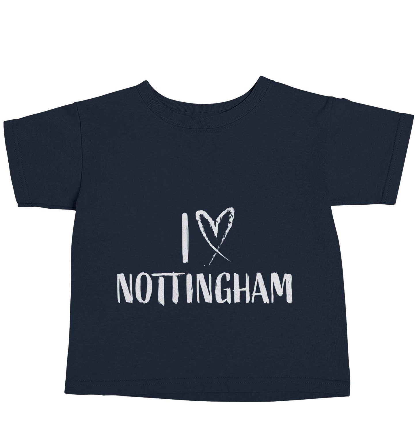 I love Nottingham navy baby toddler Tshirt 2 Years