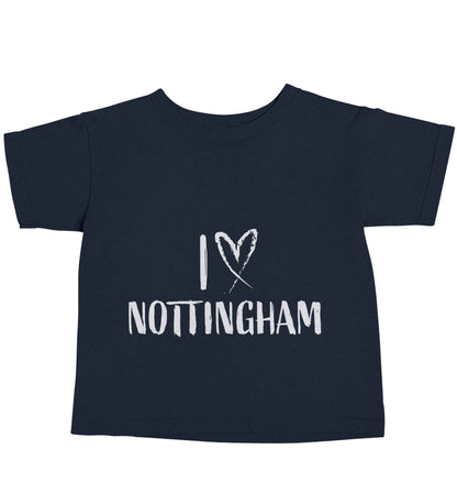 I love Nottingham navy baby toddler Tshirt 2 Years