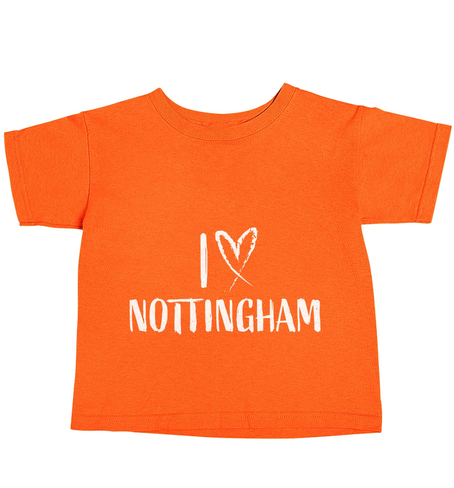 I love Nottingham orange baby toddler Tshirt 2 Years