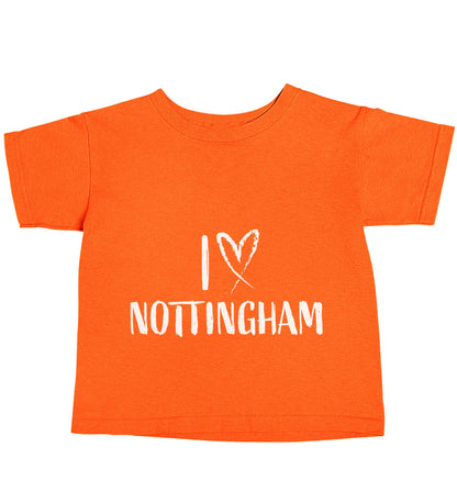 I love Nottingham orange baby toddler Tshirt 2 Years