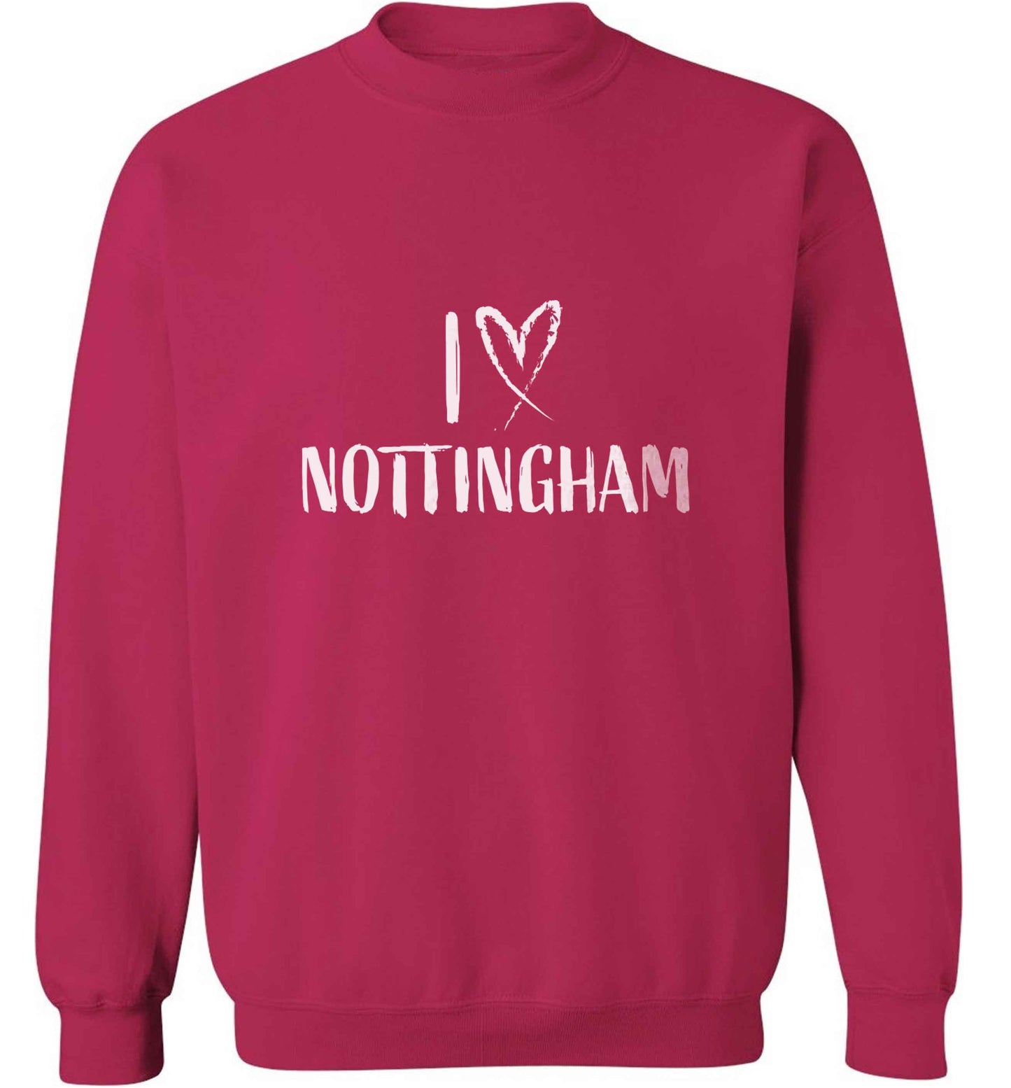 I love Nottingham adult's unisex pink sweater 2XL