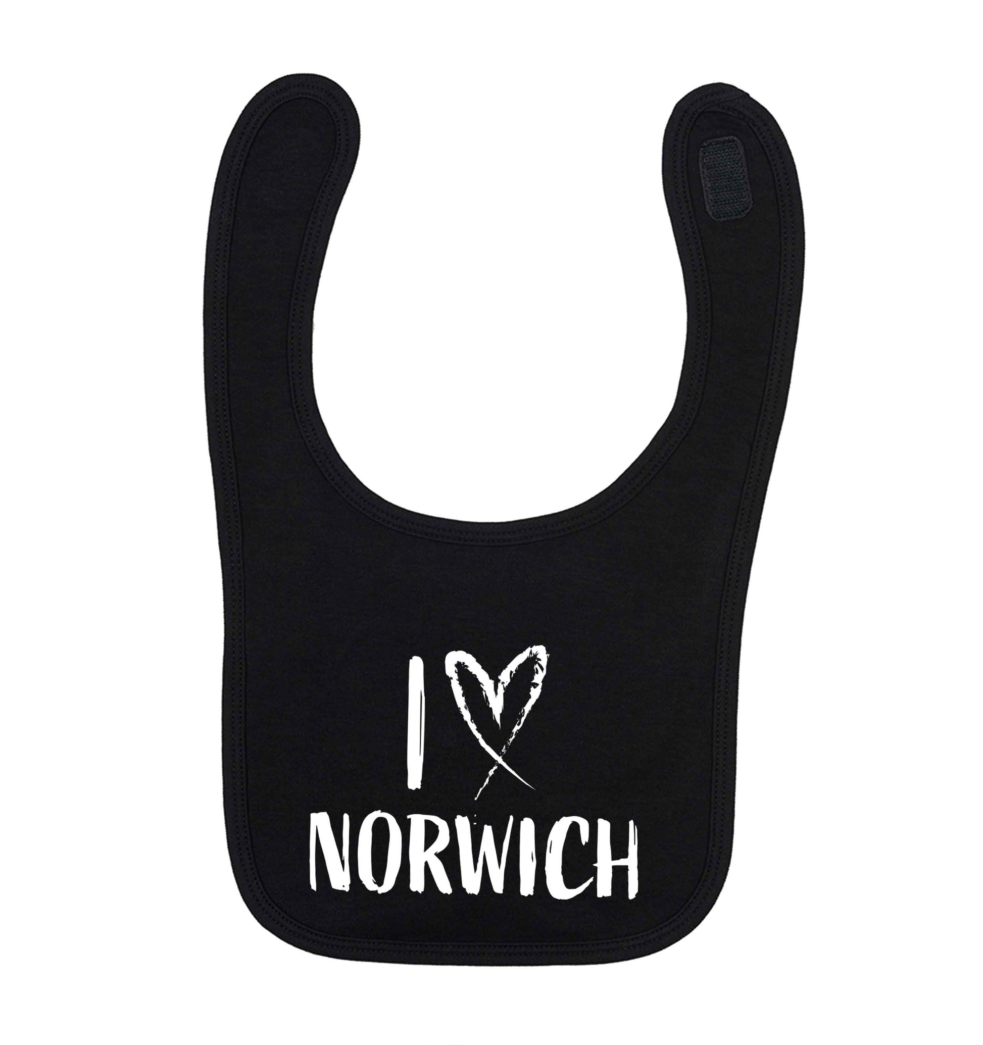 I love Norwich black baby bib