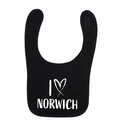 I love Norwich black baby bib