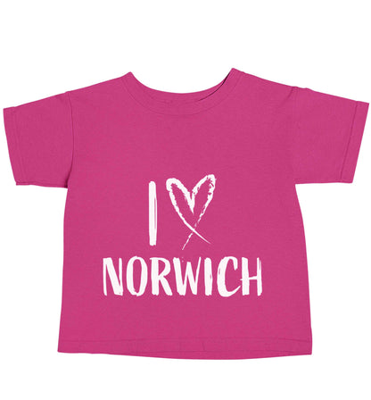 I love Norwich pink baby toddler Tshirt 2 Years