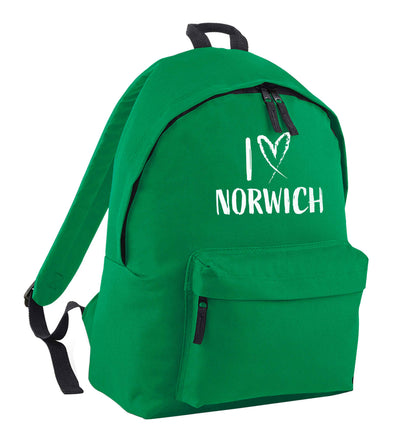 I love Norwich green adults backpack