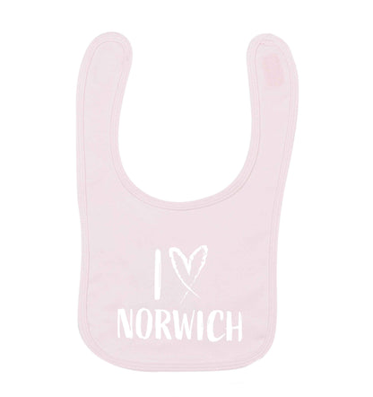 I love Norwich pale pink baby bib