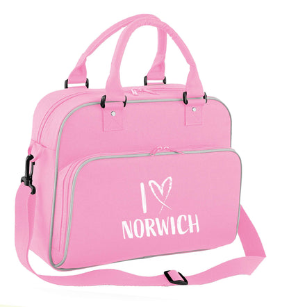 I love Norwich children's dance bag baby pink
