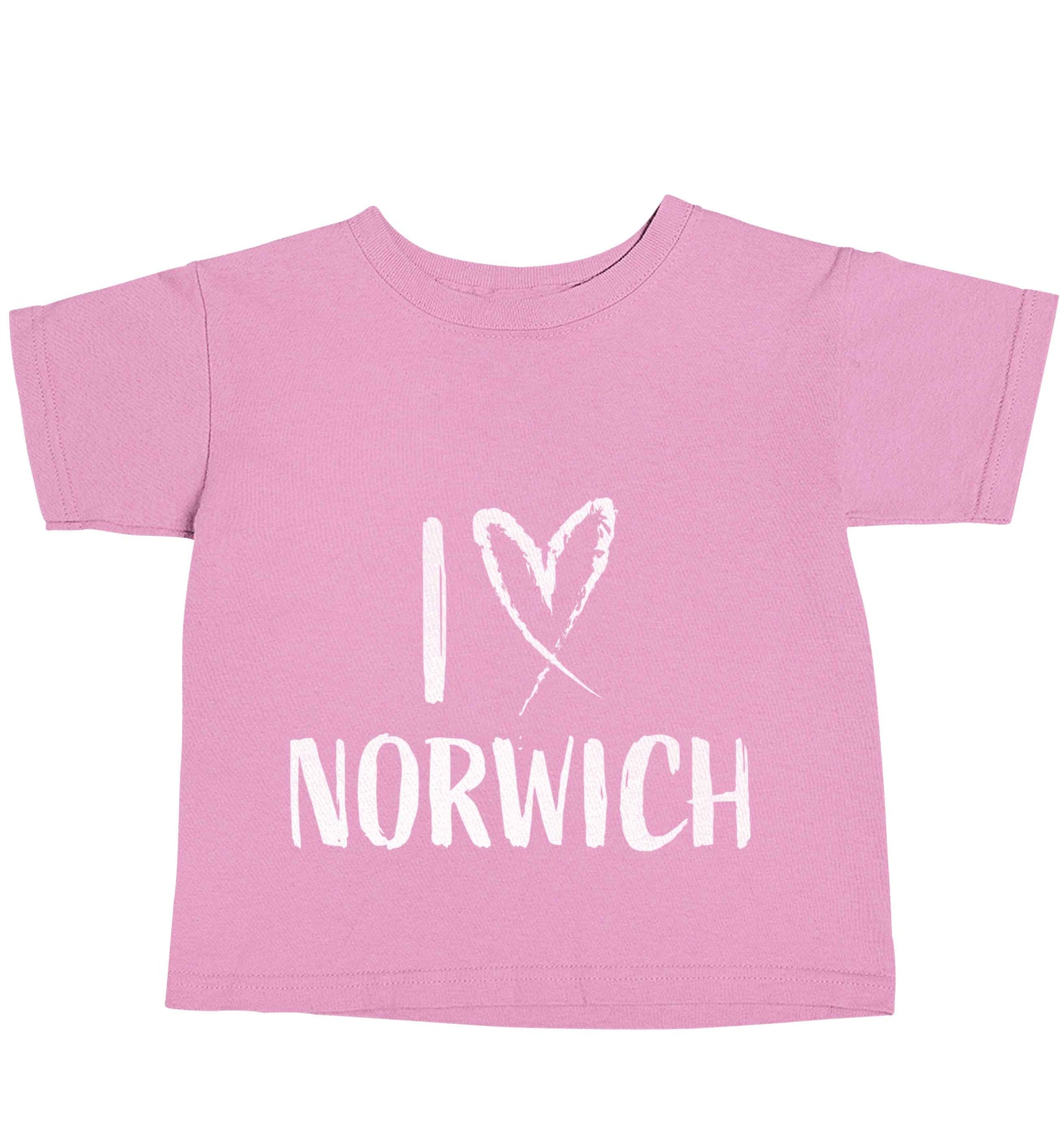 I love Norwich light pink baby toddler Tshirt 2 Years