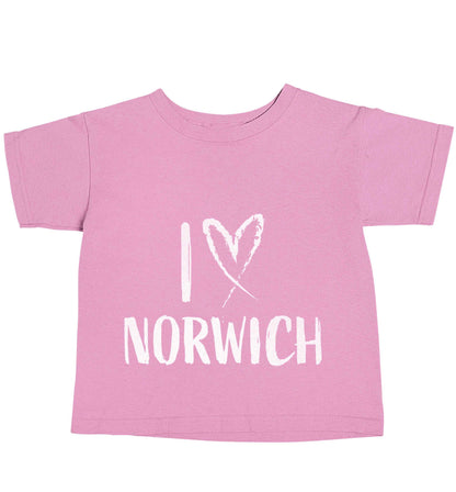 I love Norwich light pink baby toddler Tshirt 2 Years