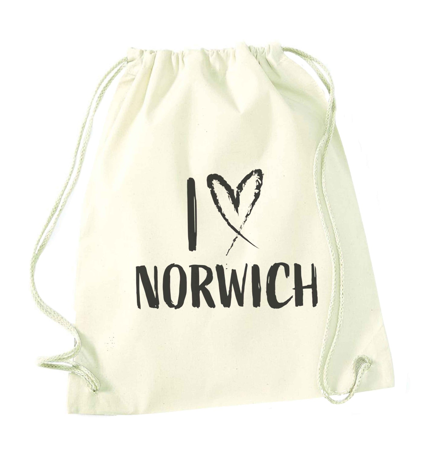 I love Norwich natural drawstring bag