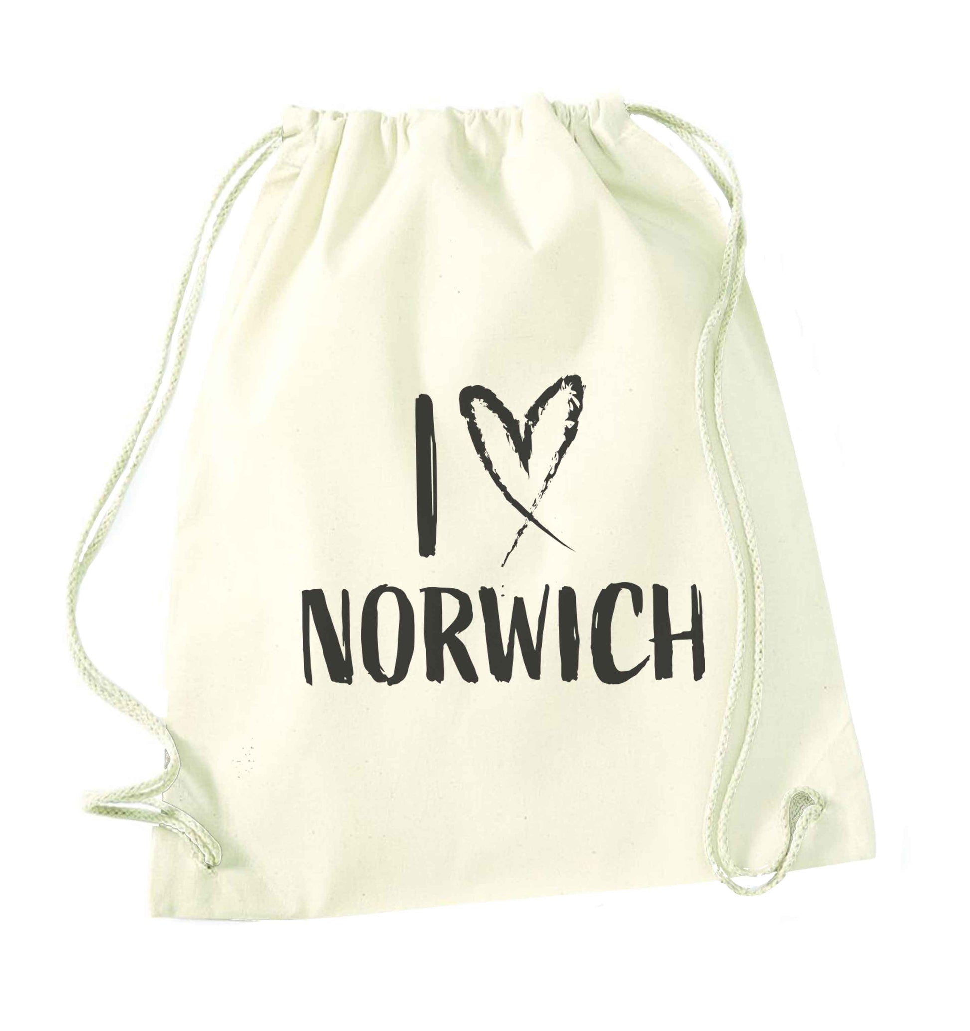 I love Norwich natural drawstring bag