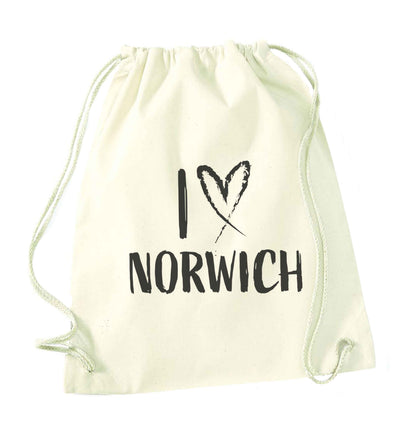 I love Norwich natural drawstring bag