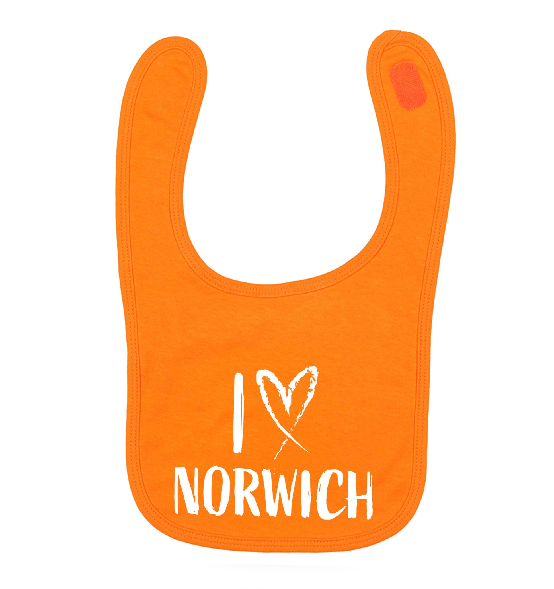 I love Norwich orange baby bib
