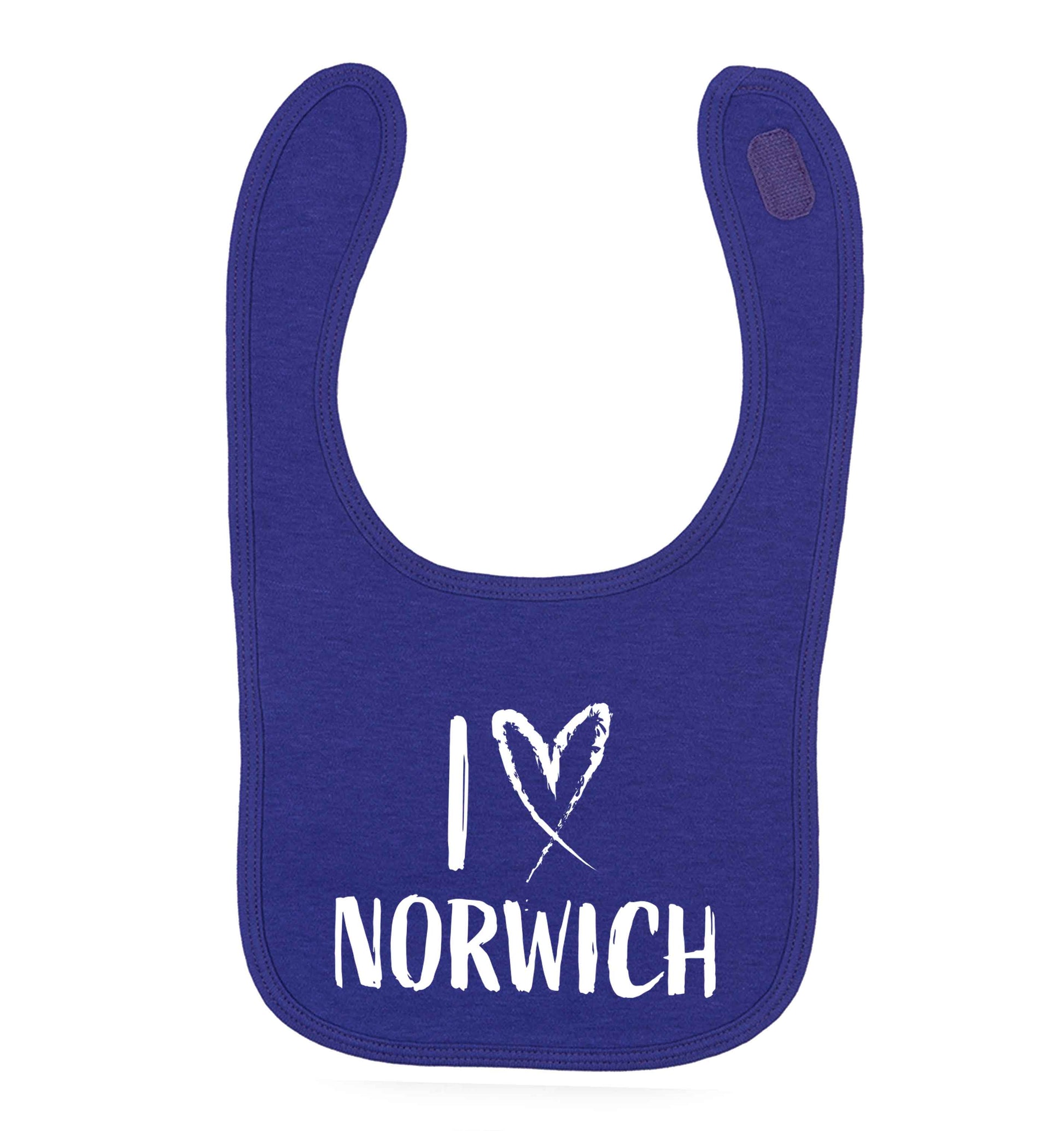 I love Norwich purple baby bib