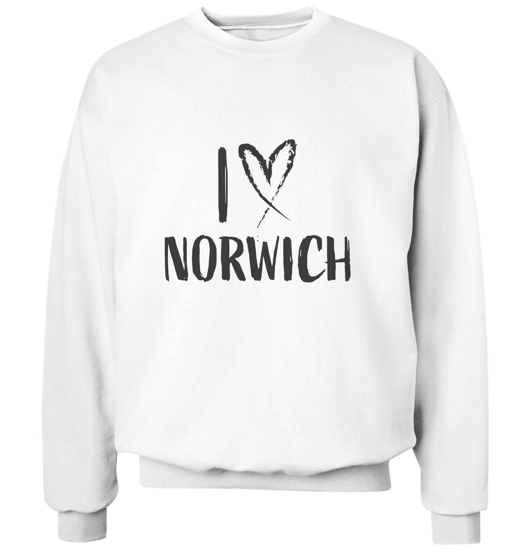 I love Norwich adult's unisex white sweater 2XL