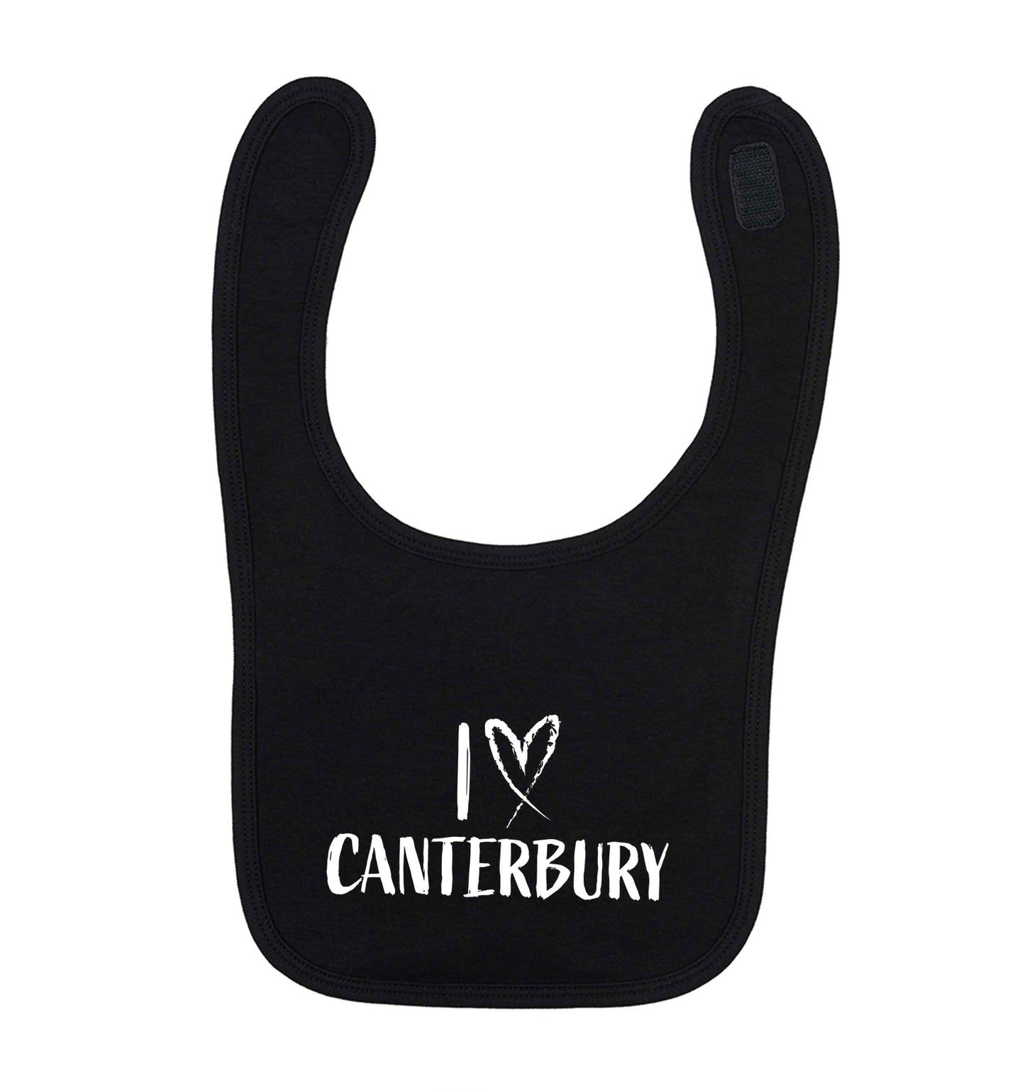 I love Canterbury black baby bib
