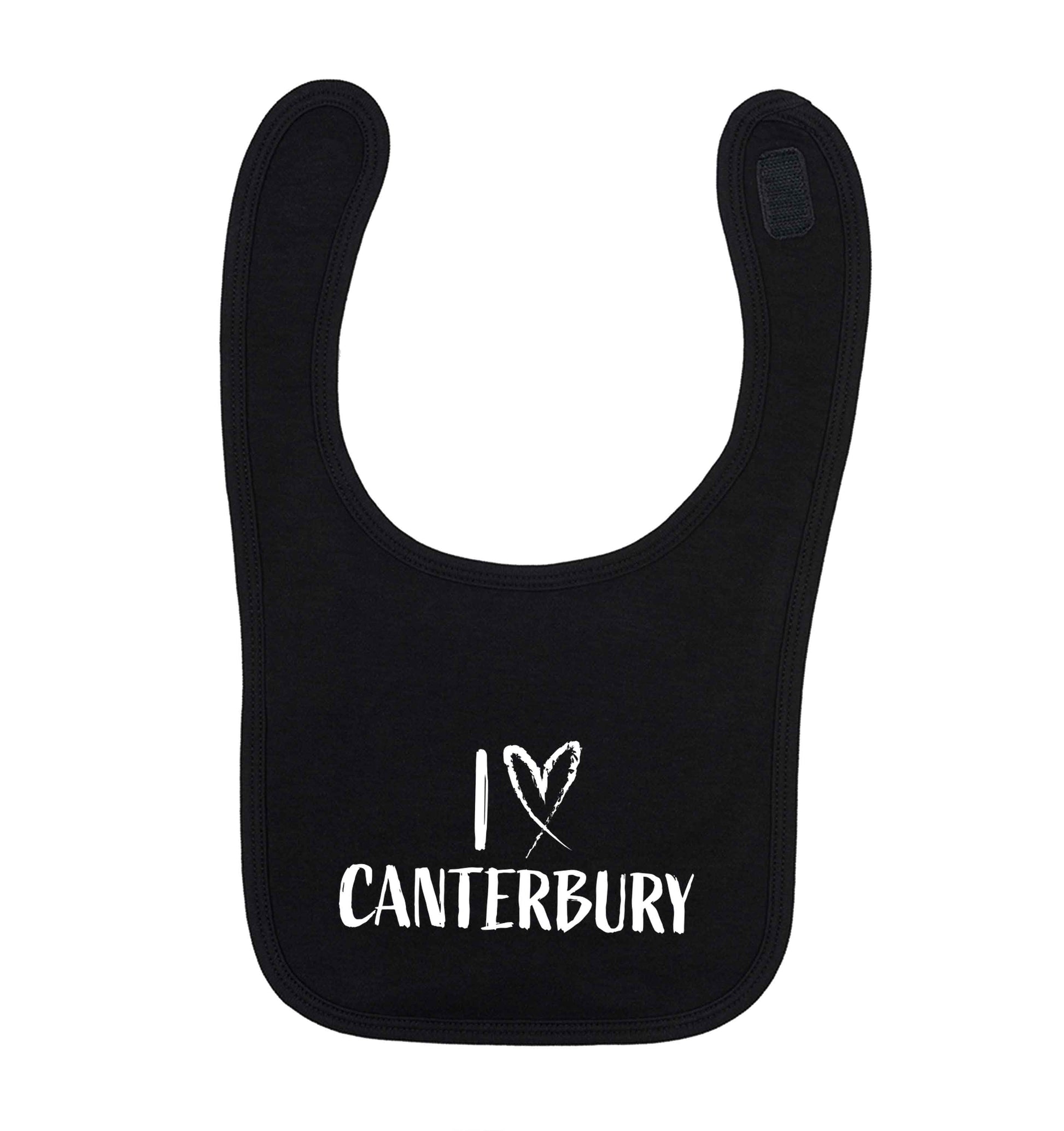 I love Canterbury black baby bib