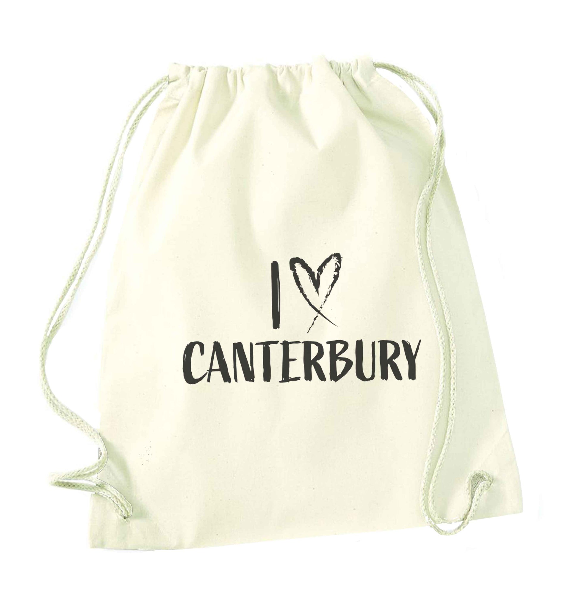 I love Canterbury natural drawstring bag
