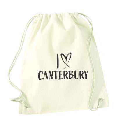 I love Canterbury natural drawstring bag