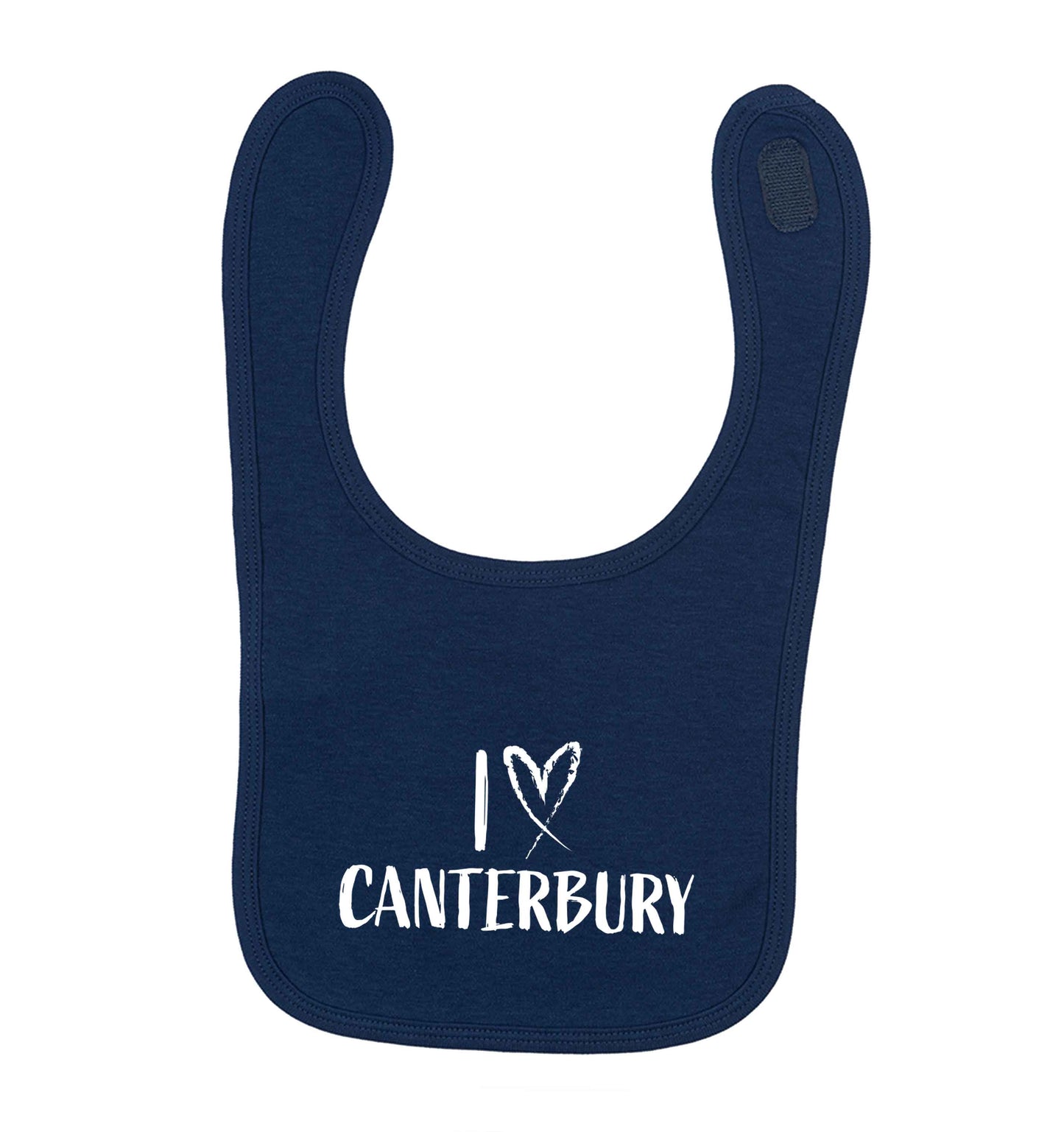 I love Canterbury navy baby bib