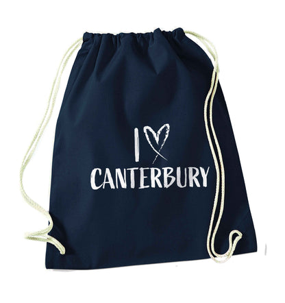 I love Canterbury navy drawstring bag
