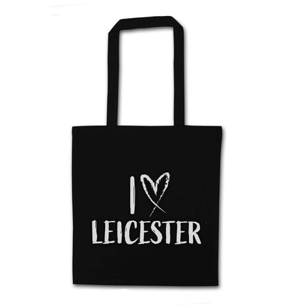 I love Leicester black tote bag