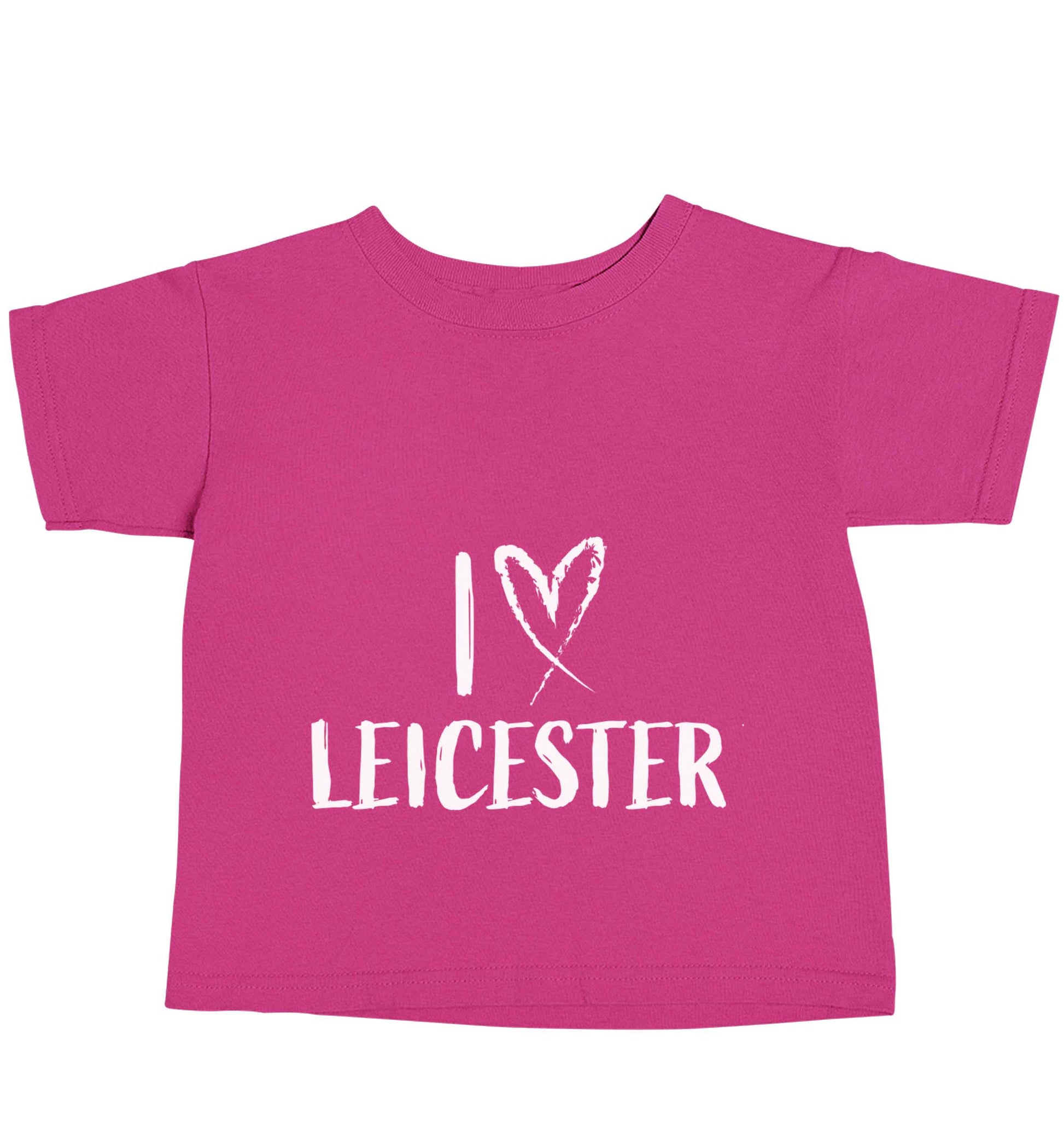 I love Leicester pink baby toddler Tshirt 2 Years