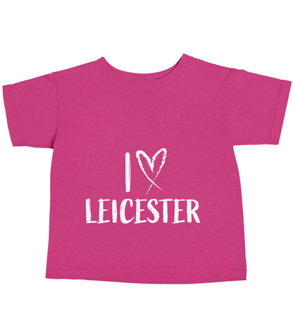 I love Leicester pink baby toddler Tshirt 2 Years