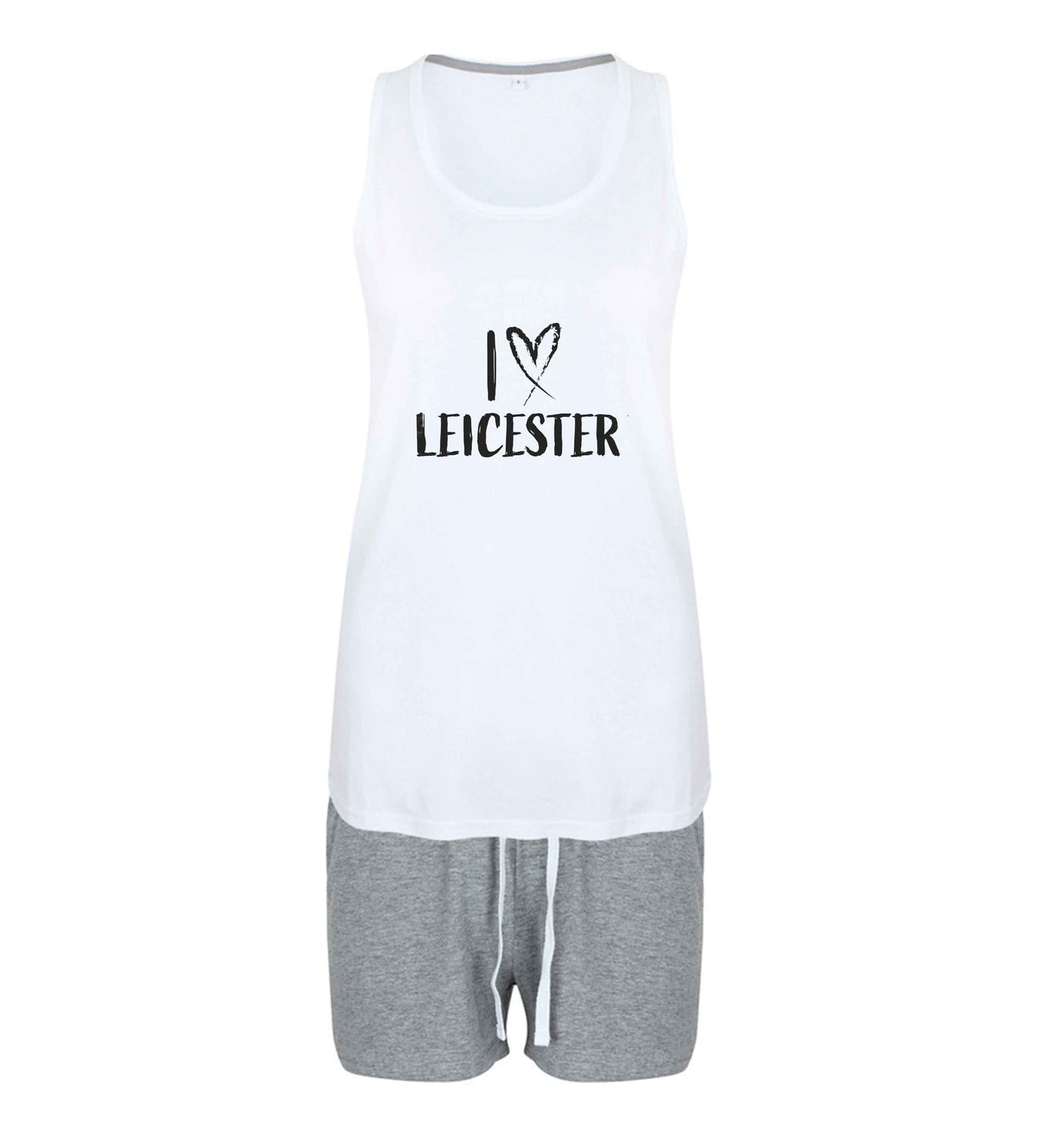 I love Leicester size XL women's pyjama shorts set in pink 