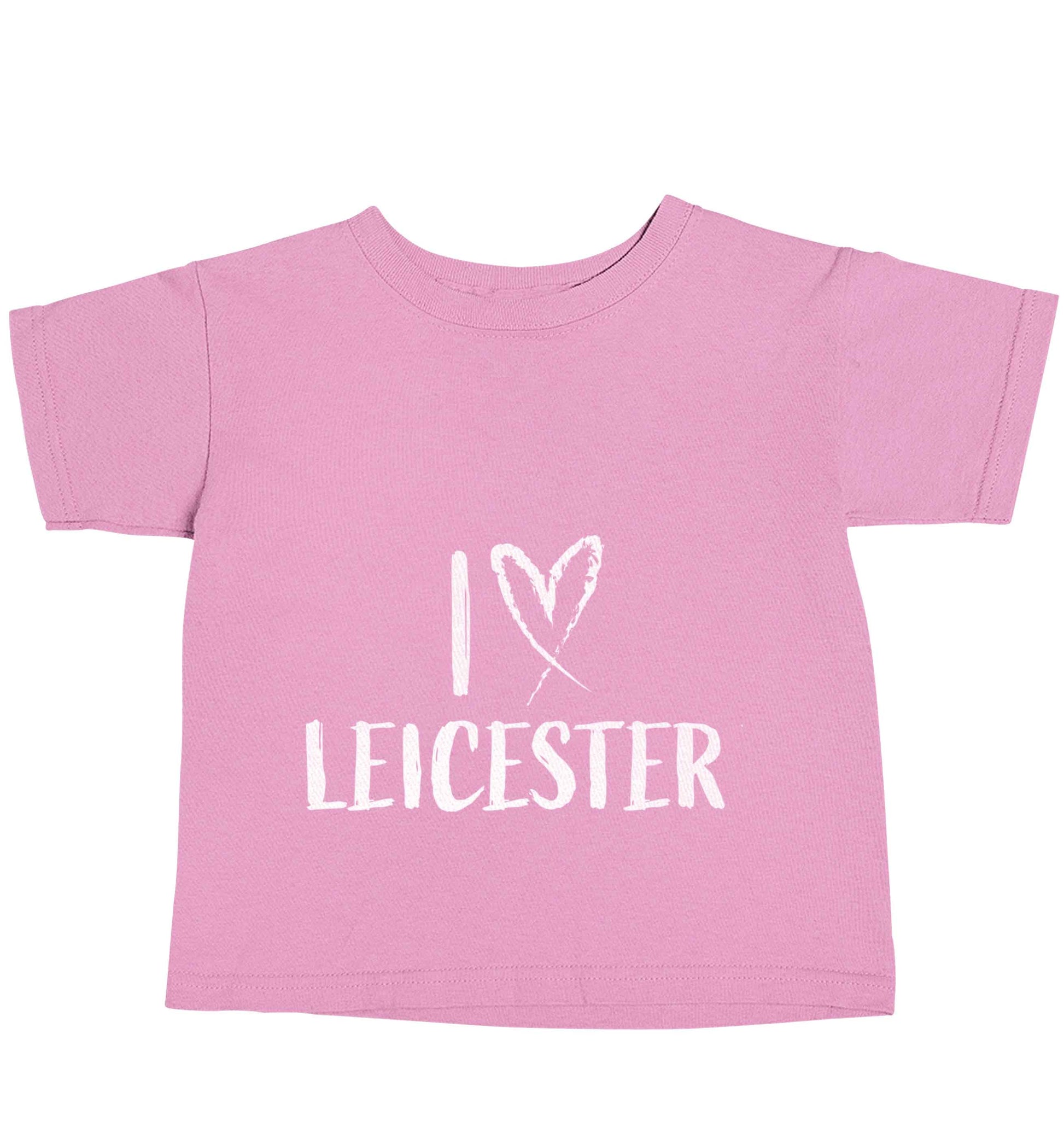 I love Leicester light pink baby toddler Tshirt 2 Years