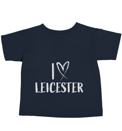 I love Leicester navy baby toddler Tshirt 2 Years
