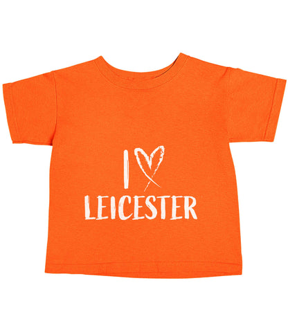 I love Leicester orange baby toddler Tshirt 2 Years