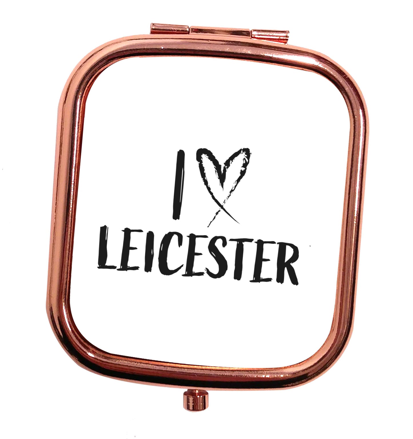 I love Leicester rose gold square pocket mirror