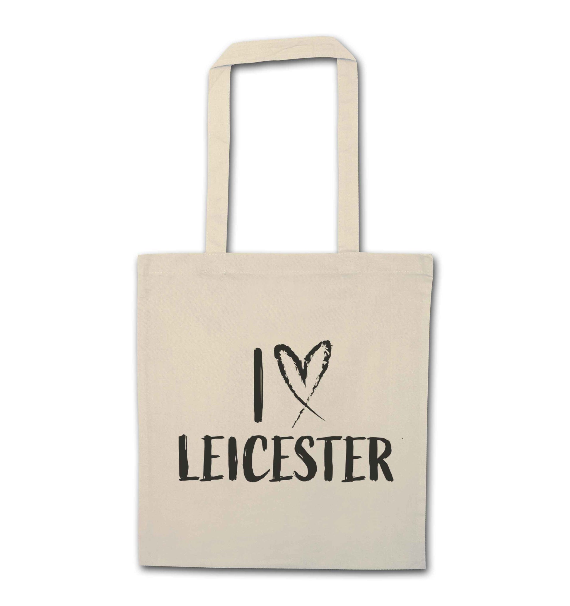 I love Leicester natural tote bag