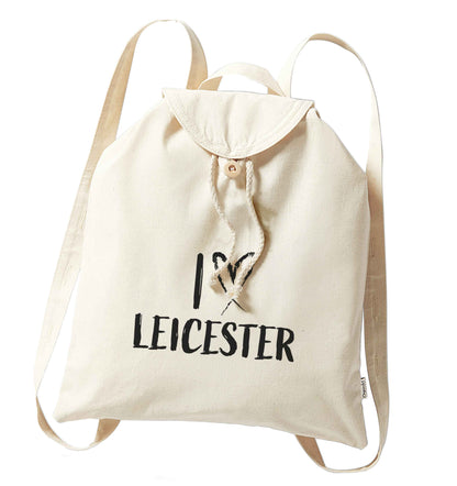 I love Leicester organic cotton backpack tote with wooden buttons in natural