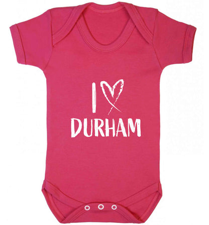 I love Durham baby vest dark pink 18-24 months