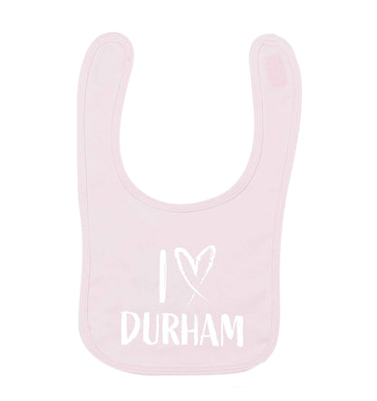 I love Durham pale pink baby bib