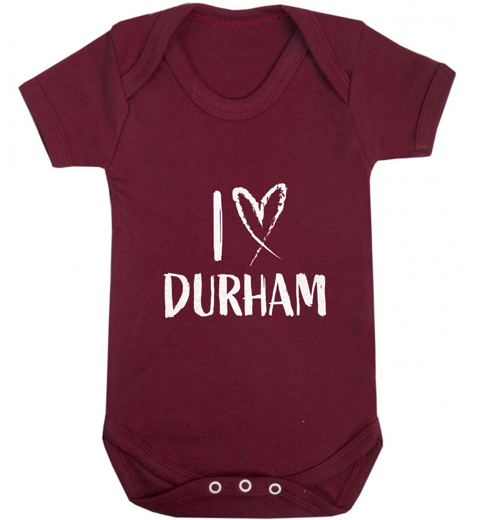 I love Durham baby vest maroon 18-24 months