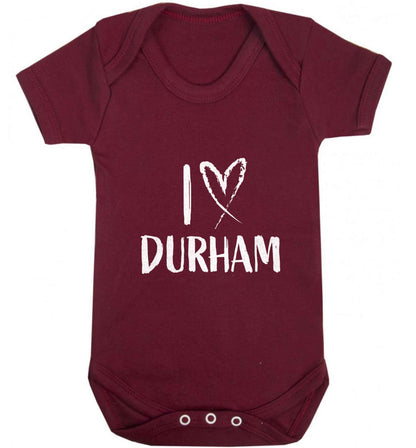 I love Durham baby vest maroon 18-24 months