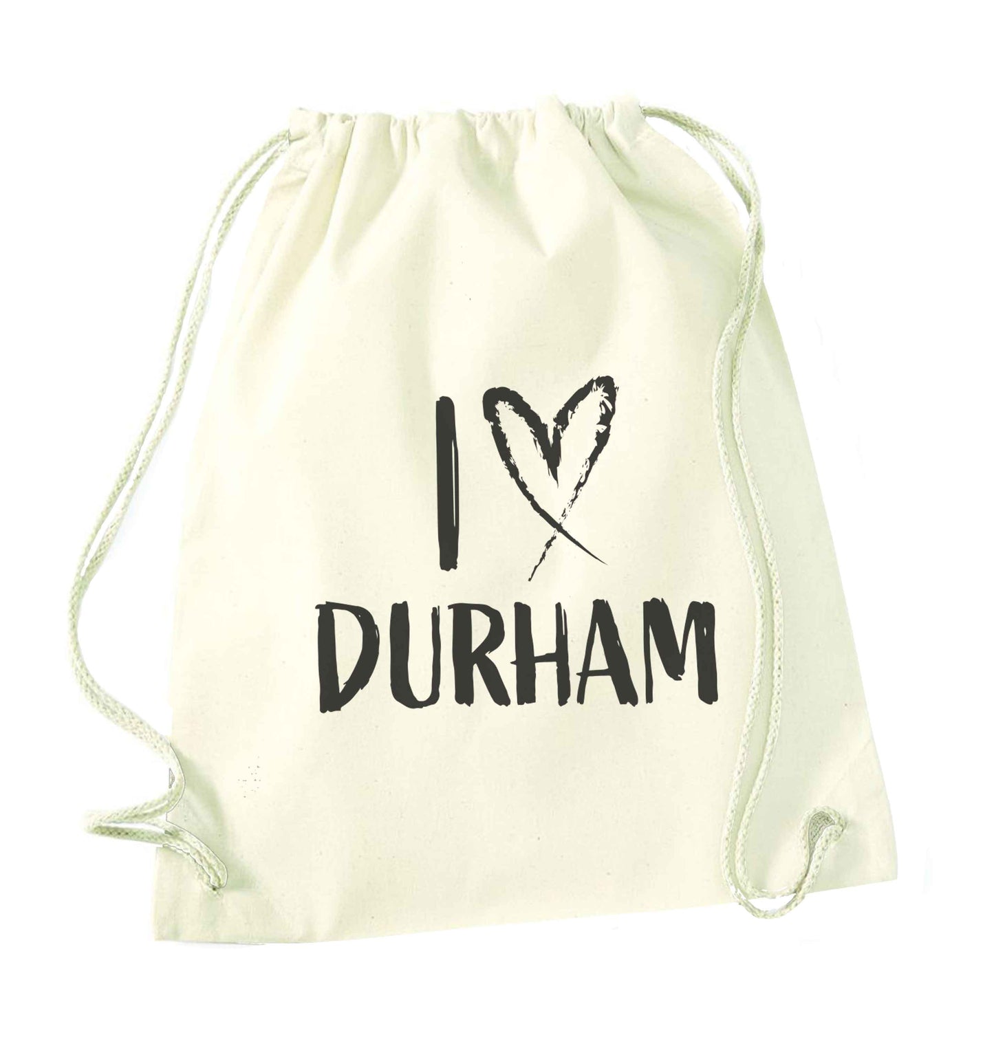 I love Durham natural drawstring bag