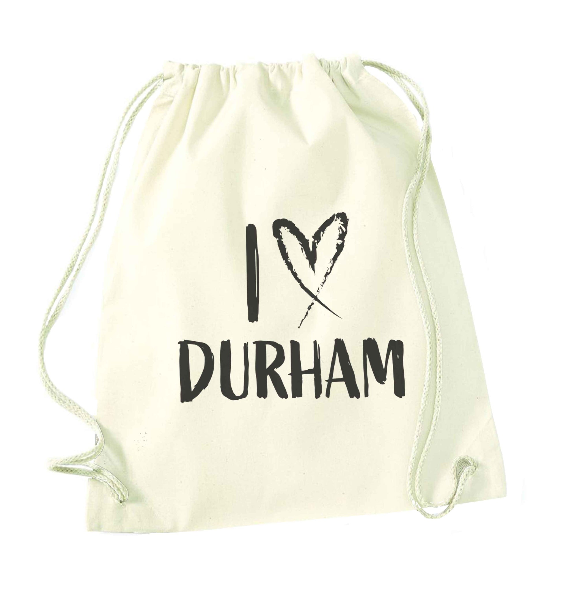 I love Durham natural drawstring bag