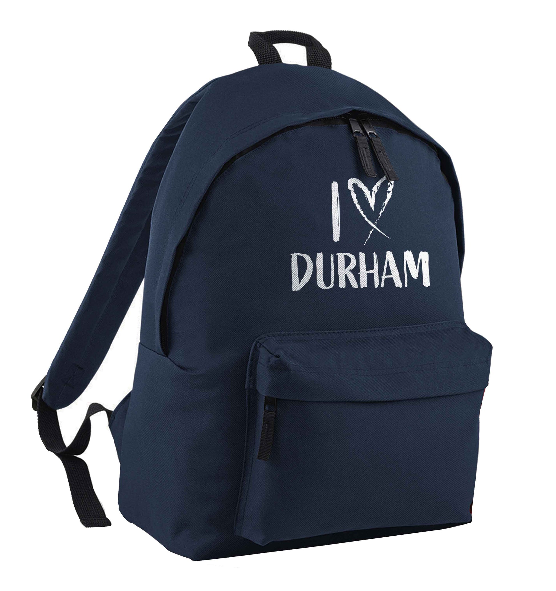 I love Durham navy children's backpack