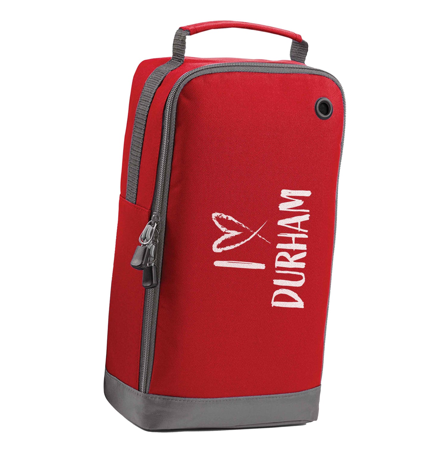 I love Durham red sports shoe bag horizontal print