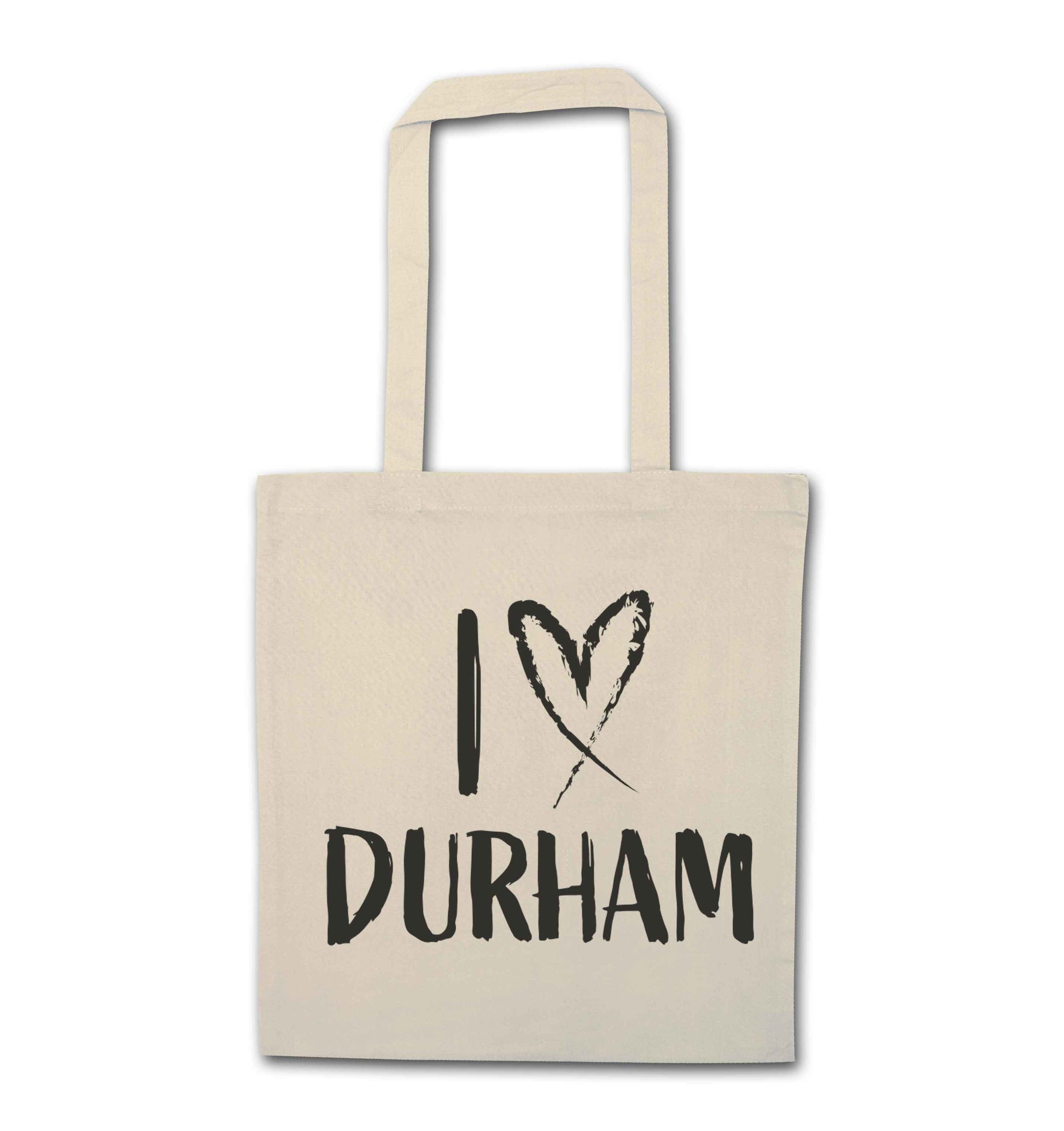 I love Durham natural tote bag