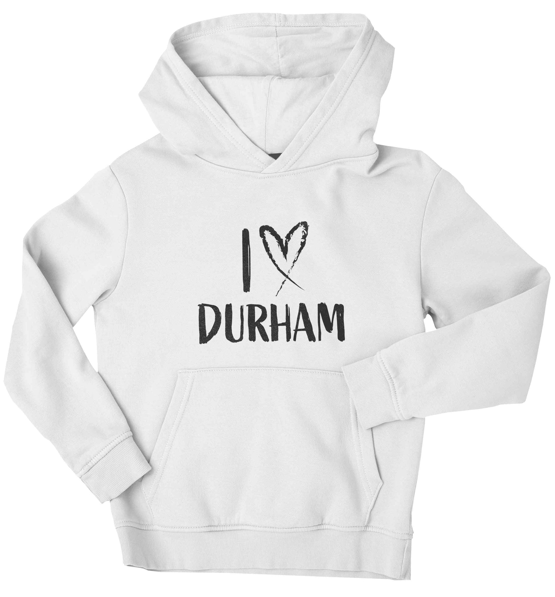 I love Durham children's white hoodie 12-13 Years